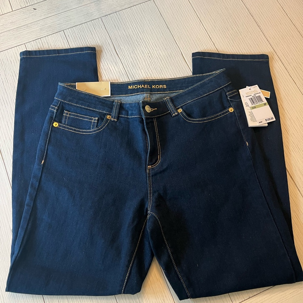 Michael Kors Women's Dark Blue Straight Leg Jeans